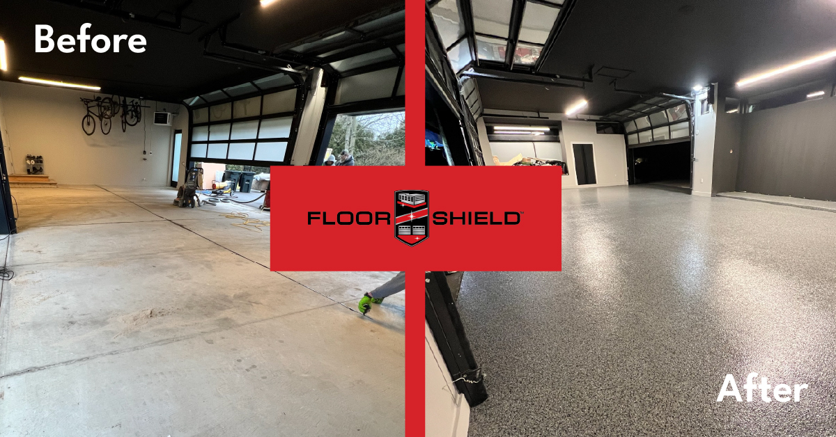 Floor Shield before and after